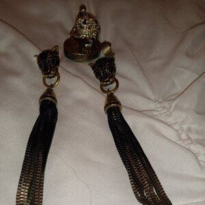 Cat earrings and ring